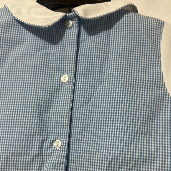 Petit Ami Blue and White Bodysuit with Embroidered Detail - Picture 6 of 9